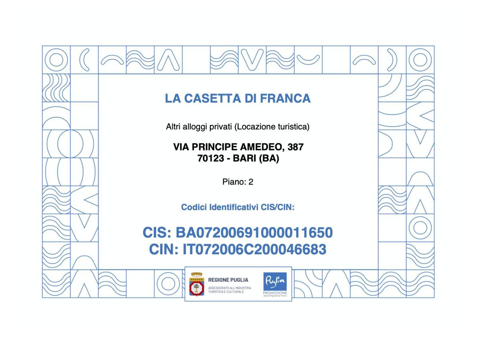 La Casetta Di Franca Bari Exteriör bild